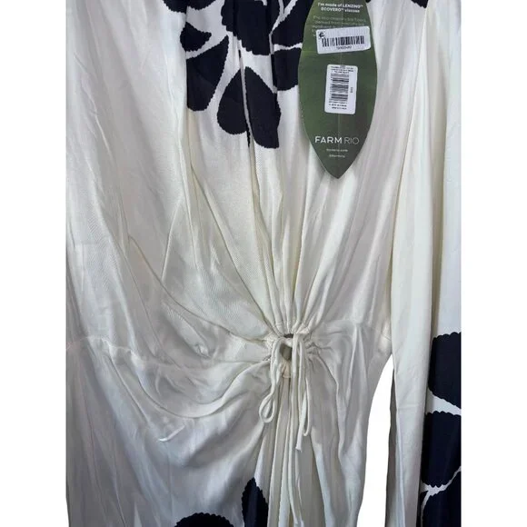 Farm Rio Palermo Floral Cut Out Maxi Dress Tropical Print XXS New With Tags - Picture 8 of 16